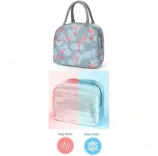 Grey Flamingo Insulated Nylon Lunch Bag – Portable