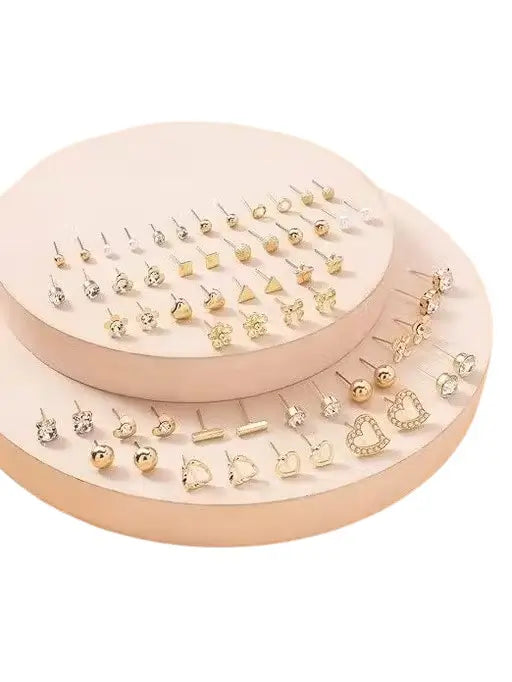 RARE 1 Gold Plated Multicolor Pearl & AD Studs Combo – 30 Pairs