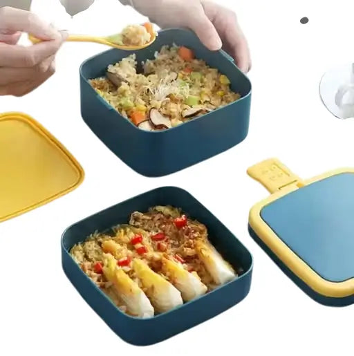 2-Compartment Airtight Diet Lunch Box with Spoon – Leakproof & Durable