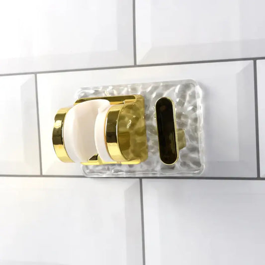 Wall Mounted Broom & Mop Holder with Strong Grip Clips Self-Adhesive Cleaning Tool Organizer (1 Pc)