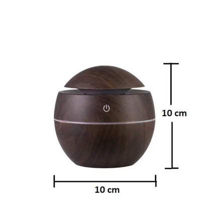 Wooden Cool Mist Humidifier Essential Oil Diffuser with 7 Color LED Night Light USB 130ml