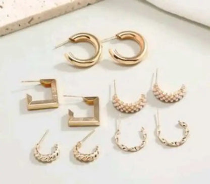 Combo of 17 Earrings Pair for Girls – Metal Studs Earrings Set