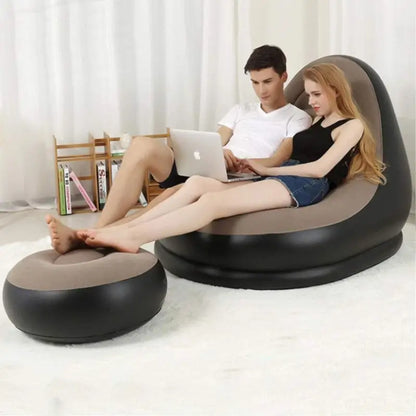 Inflatable Lazy Sofa with Footrest – Home Furniture