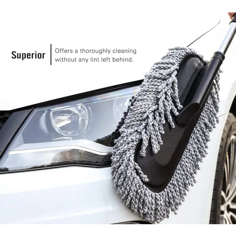 Car Duster, Long Retractable / Soft / Non-Slip / Handle Multipurpose Microfiber Wash Brush Vehicle Interior and Exterior Cleaning Kit with for Car, Boats or Home