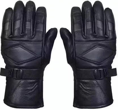 Winter Gloves Black Leather Gloves For Winter – Warm Protective Gloves