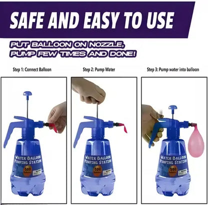 AS TOYS Holi  Balloon Pumping Pressure Pichkari with 100 Water Balloons and Water Pump (Pack of 1)