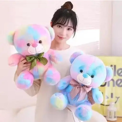 Cute Teddy Bear Rainbow Classic 35 cm Soft Toy – Multicolor Stuffed Animal