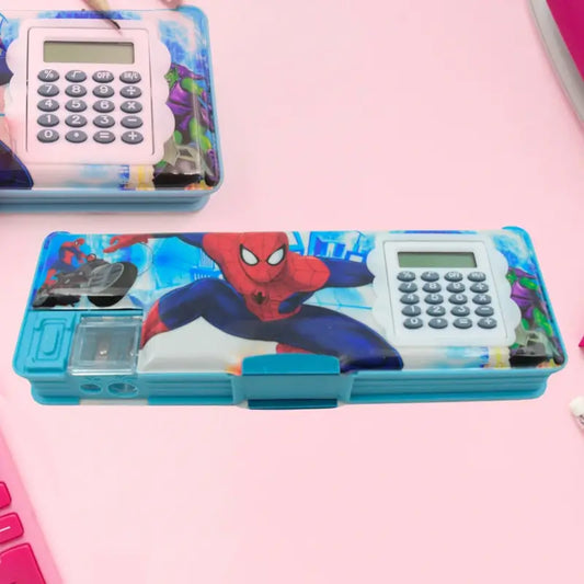 Cartoon Multi-functional Geometry Box with Calculator & Double Sharpener