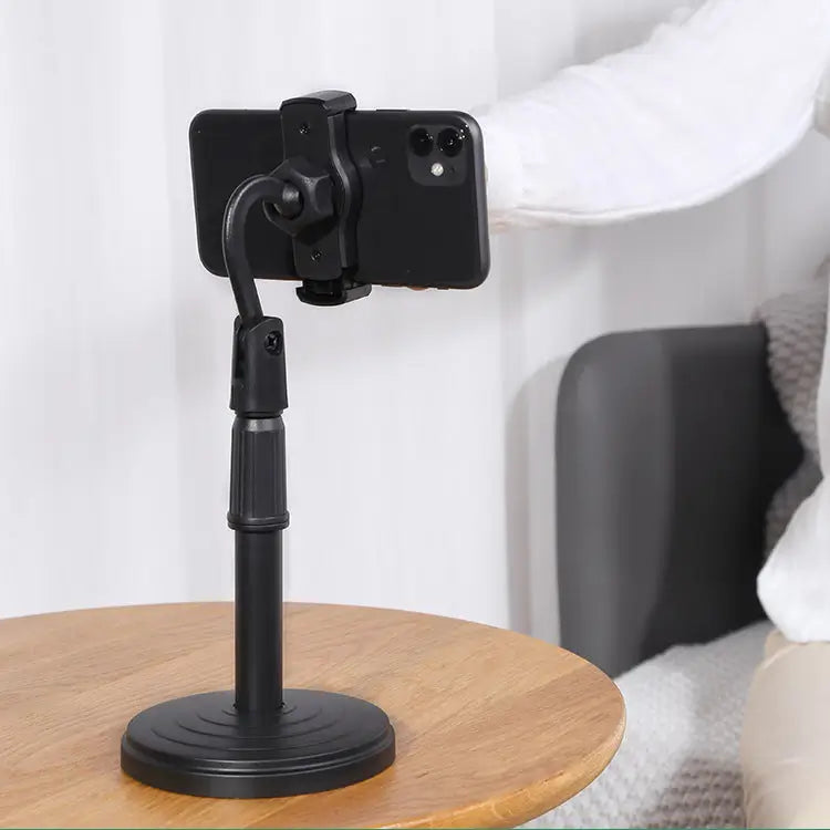 Adjustable 360 Rotation Universal Mobile Stand Holder for Desk &  (Black) - Compatible with All Smartphones