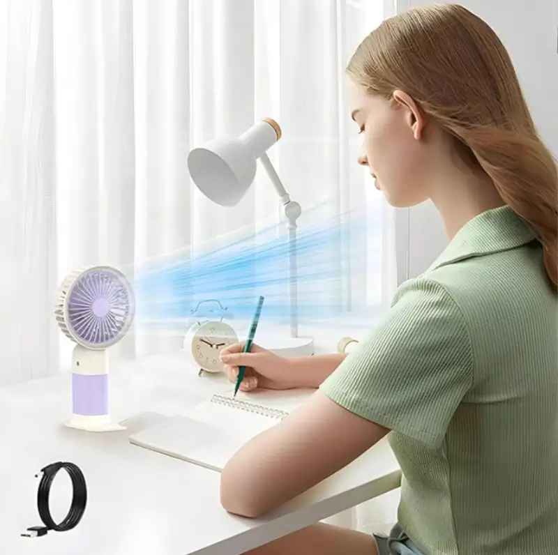 USB Rechargeable Handheld Stand Fan
