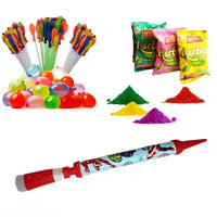 AS TOYS Holi Combo – 1 Pipe Pichkari with 3 Herbal Gulal & 111 Magic  Balloons