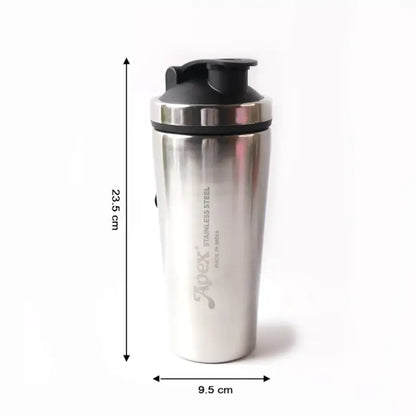 Apex Stainless Steel Gym Shaker Bottle with Spring & Leak-Resistant Flip Lid for Workout,  & Daily Hydration (1 Pc)
