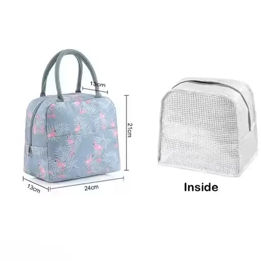 Grey Flamingo Insulated Nylon Lunch Bag – Portable