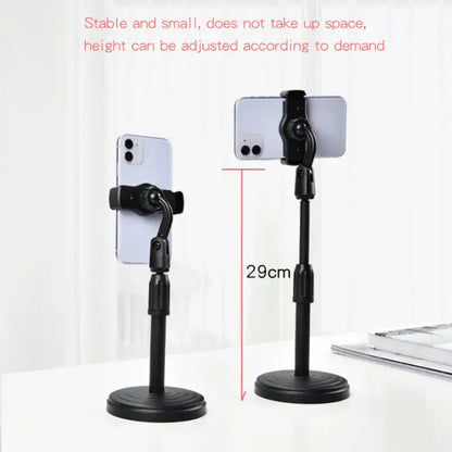Adjustable 360 Rotation Universal Mobile Stand Holder for Desk &  (Black) - Compatible with All Smartphones