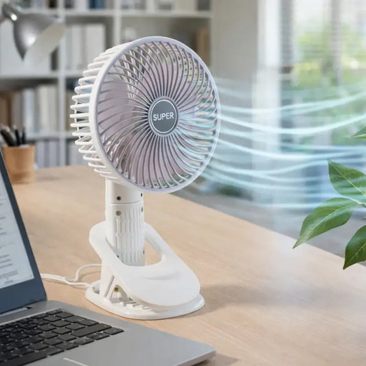 Portable USB Fan Handheld & Desktop Use Compact Rechargeable Plug and Play Cooling Fan