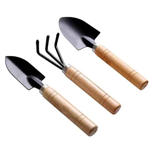 3-Piece Small Garden Tool Set Hand Cultivator, Trowel & Fork