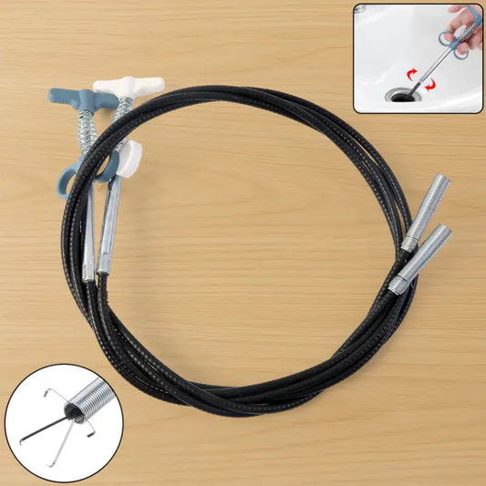 Flexible Spring Drain Cleaning Tool with Hand Grip – Manual Pipe Blockage Remover (196 Cm)