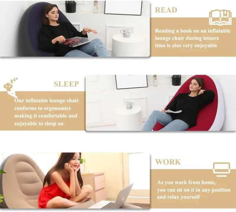 Inflatable Lazy Sofa with Footrest – Home Furniture