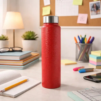 1000 ML Stainless Steel Water Bottle with Leak-Resistant Cap (Red)