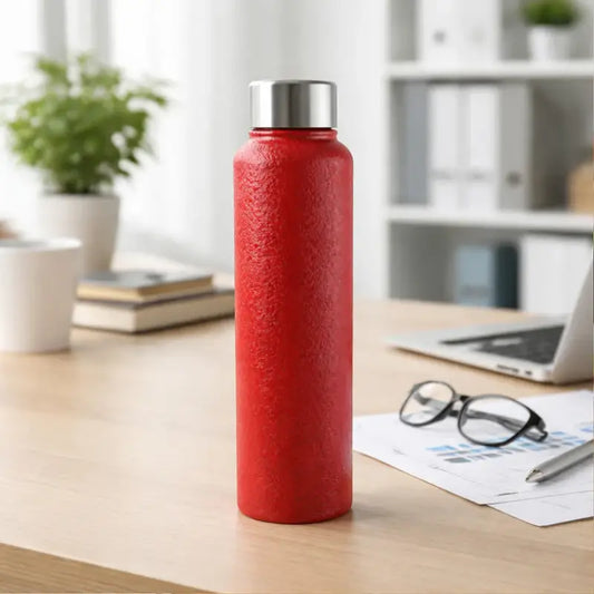 1000 ML Stainless Steel Water Bottle with Leak-Resistant Cap (Red)